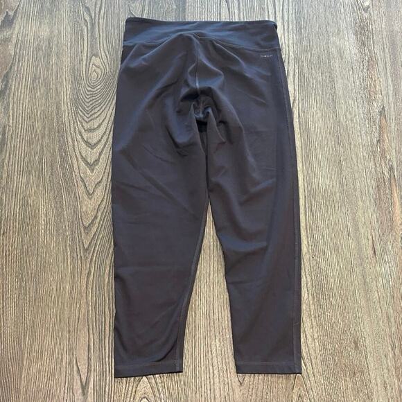 Adidas Climalite Compression Leggings Pull-On Stretch Spellout Logo Black Size M - Picture 5 of 8